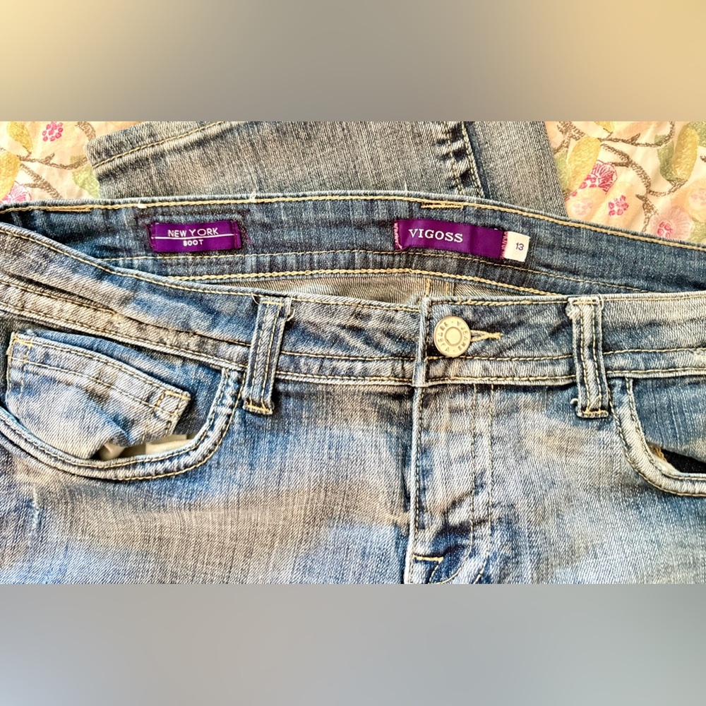 Vigoss Blue Boot Cut Jeans with Embellished Back - Picture 2 of 3